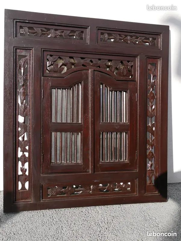 Cadre miroir a volet ou a fenêtre indonesien TBE (image 3)