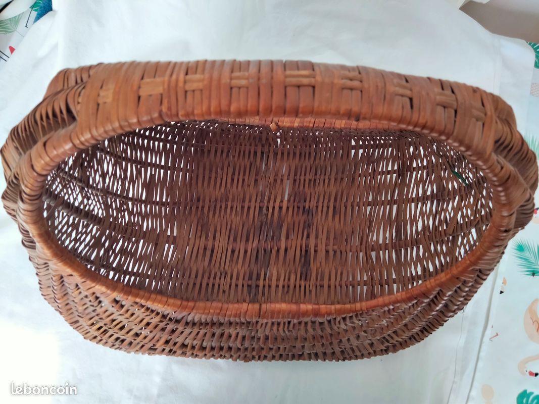 Grand panier en osier vintage (image 4)