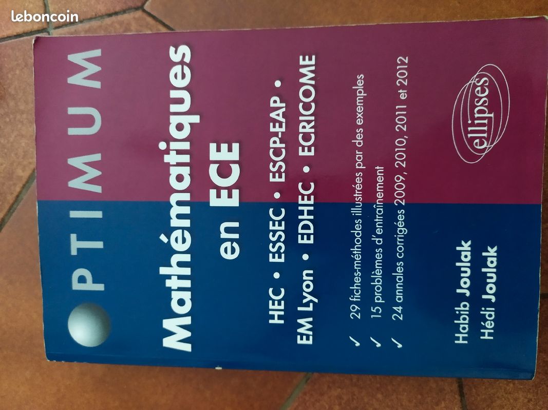 Manuel mathématiques prépa ECE Optimum (image 1)