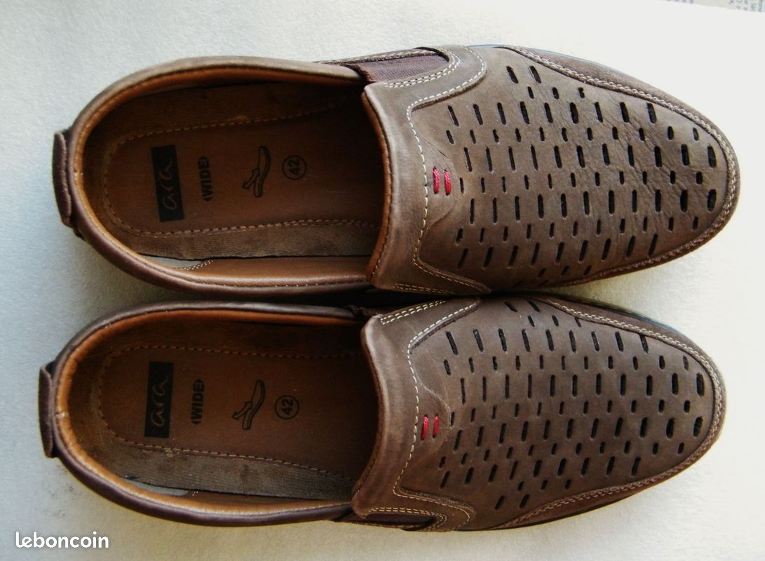 Chaussures mocassins en cuir marron ara tbe 42 homme (image 18)