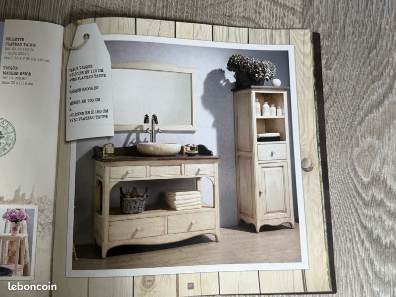 Meuble de salle de bain douche sous vasque avec miroir marque COLLIN ARREGO gamme LA GUARRIGUE (image 1)
