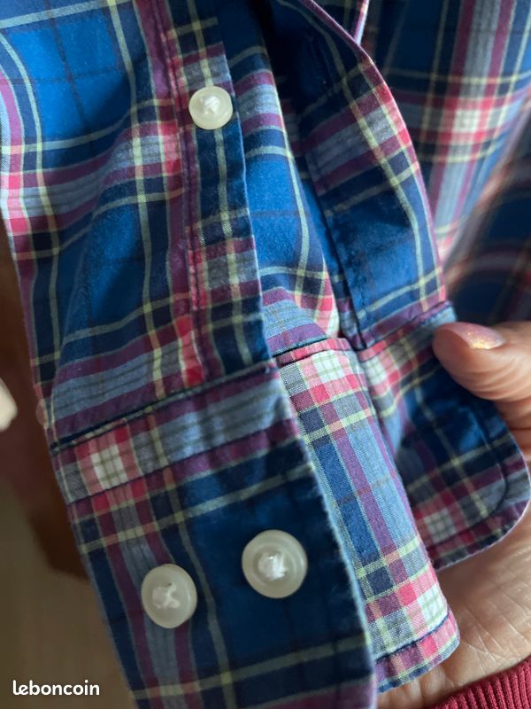 Chemise homme Uniqlo taille S bleue à carreaux (image 6)