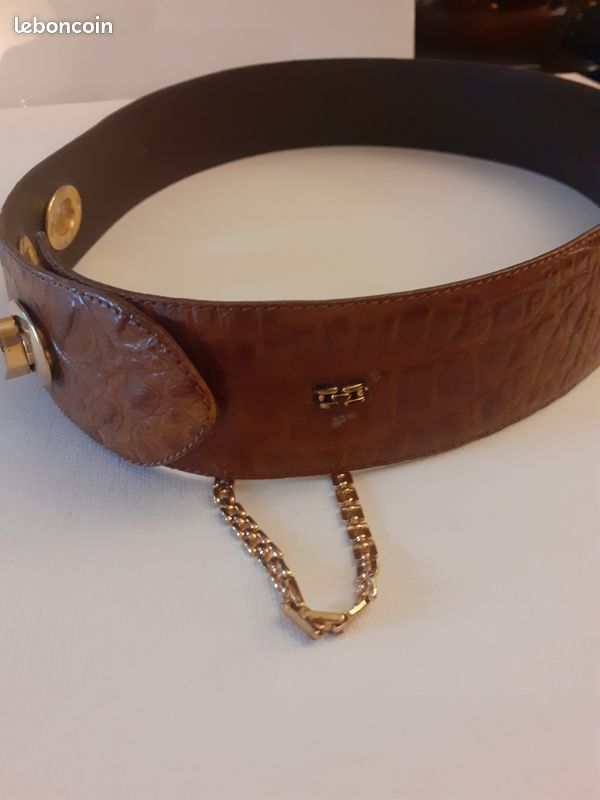 Ceinture maron facon croco (image 2)