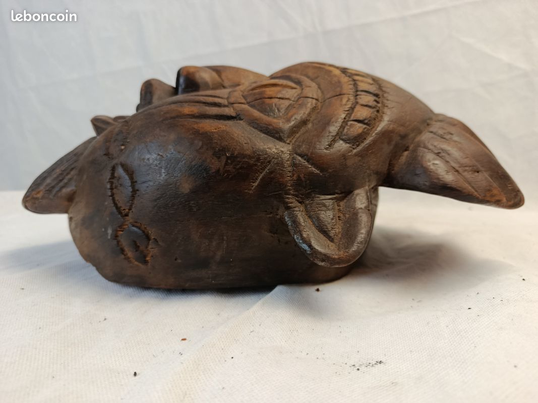 Masque africain en bois sculpté – décoration ethnique – 37 cm (image 4)