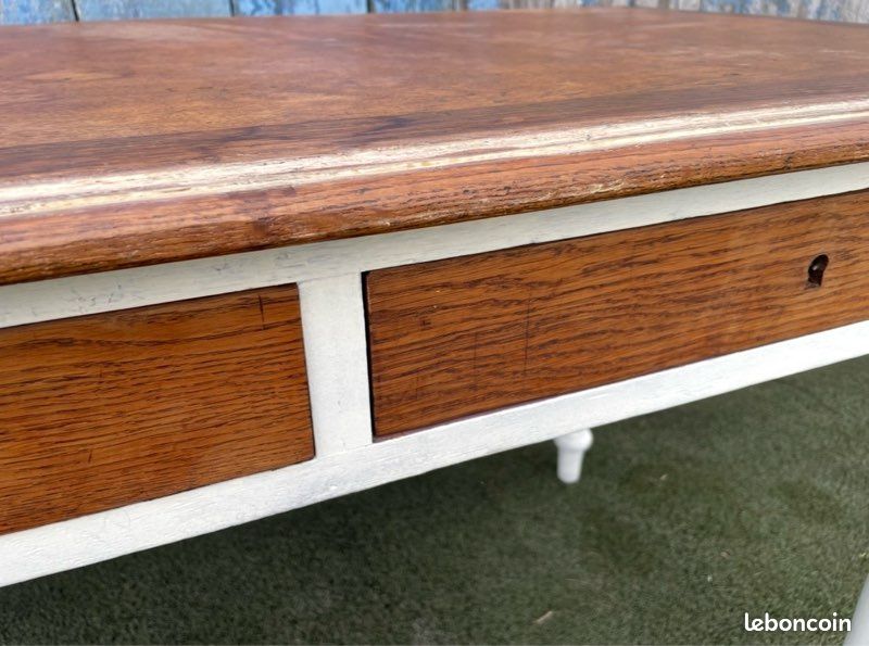 Bureau ancien bois & blanc – esprit campagne chic (image 8)