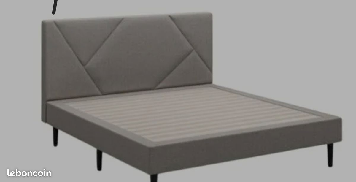 Lit Emma 140x190 – gris tissu – excellent état - 300 euros inclus livraison gratuite 15km (image 5)