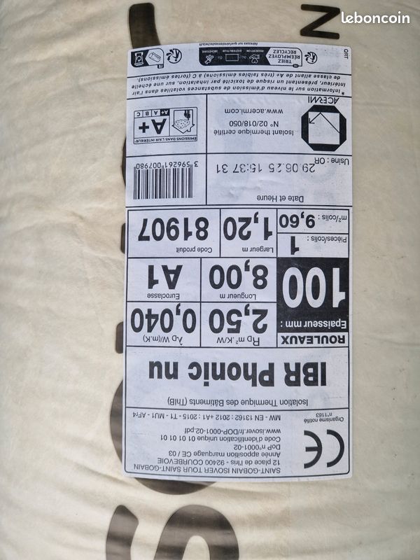 Laine de verre ibr100nu (image 2)