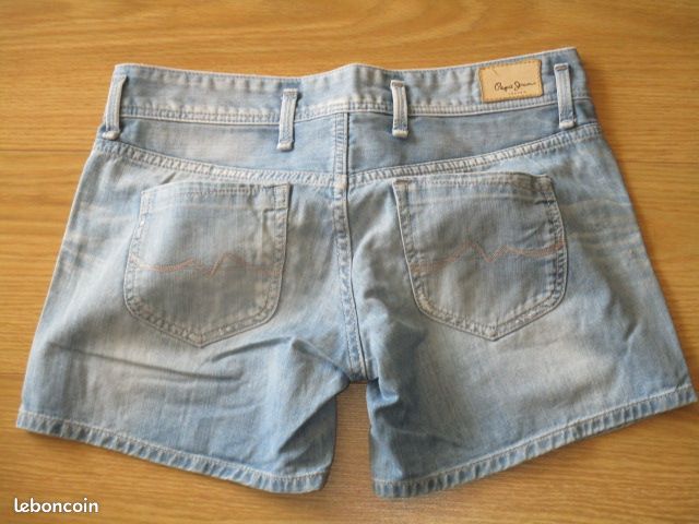 Short En Jeans P&Y Femme - Taille 36 (W27) - Bleu - Occasion Très Bon état
