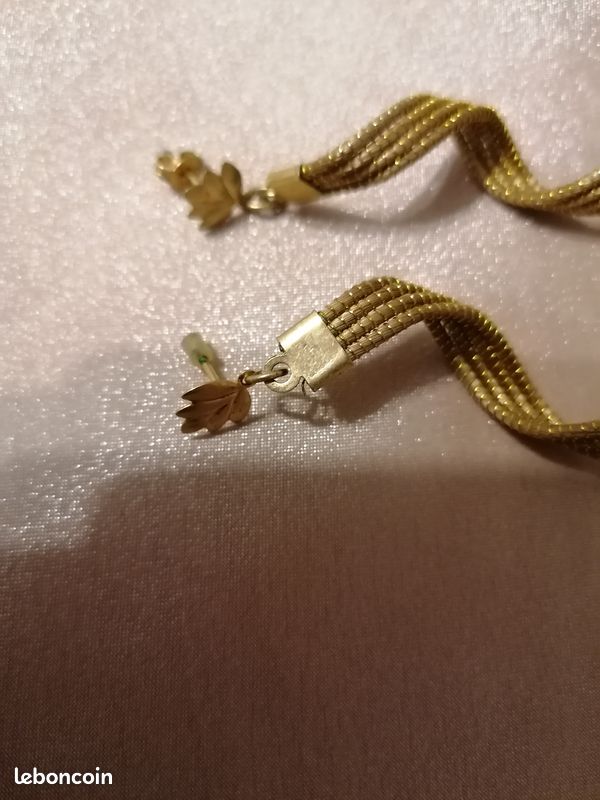 Boucles d'oreilles dorées, en or végétal (image 3)