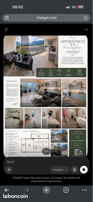 Appartement 4 pièces 77 m² · à Voreppe · 77 m² · 339 000 €