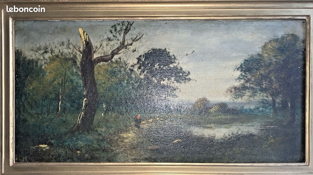 PAYSAGE ANGLAIS, PEINTURE à l'Huile Sur Toile, 19ème Siècle EUR 1.599,00 - FR