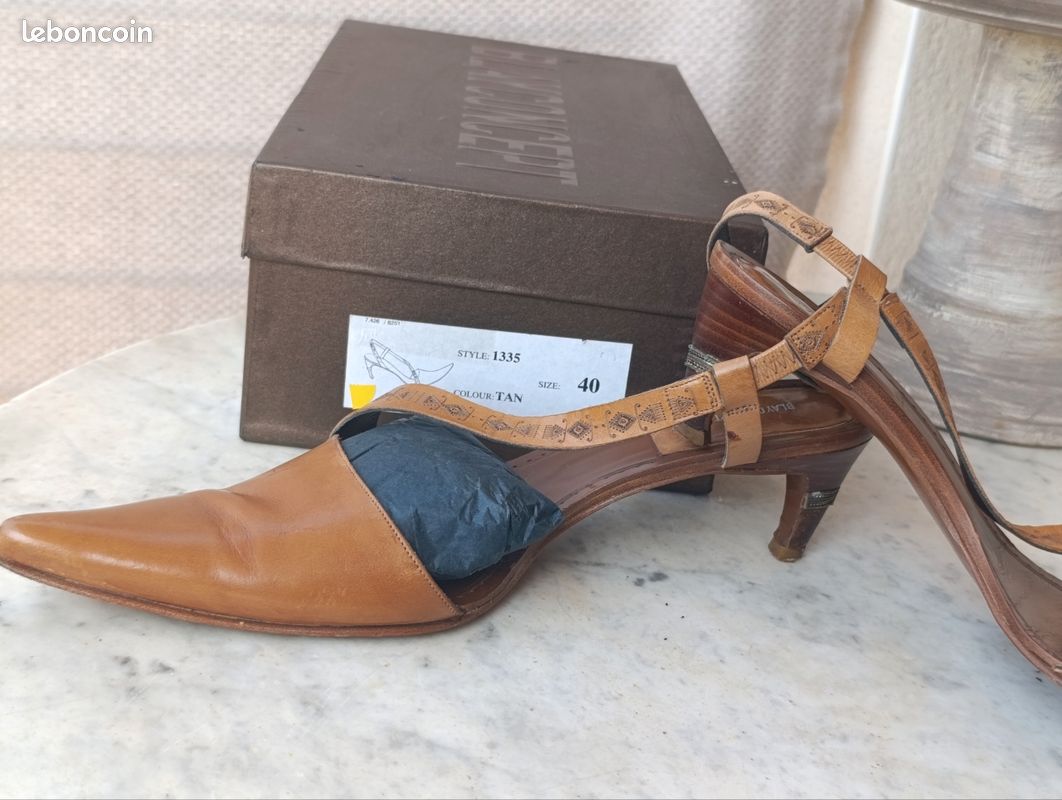 Escarpins camel cuir (image 6)