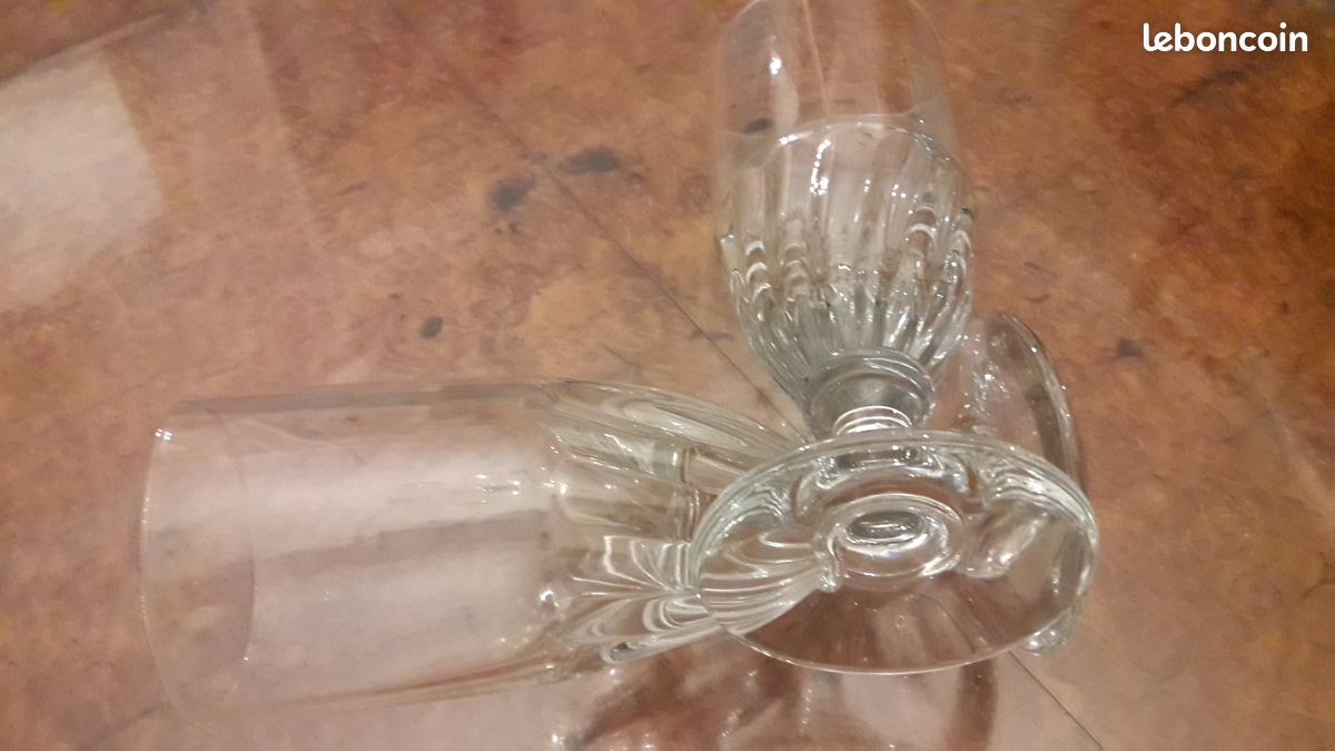 6 anciens grands verres bistrot à absinthe bzt03 (image 7)