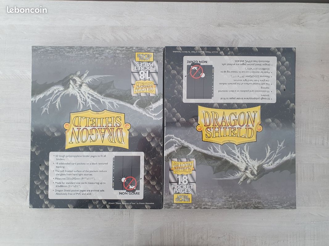 Lot de 2 paquets de 50 feuilles de classeur Dragon Shield Non Glare Noir (image 1)