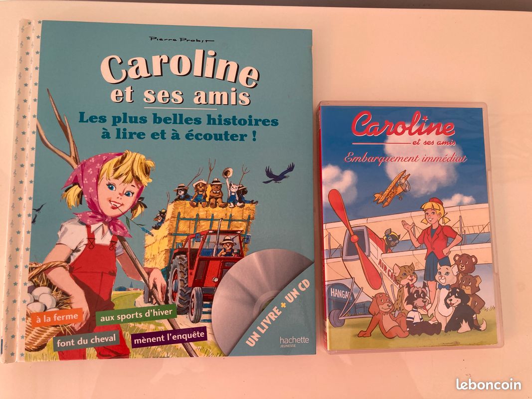 DVD EMBARQUEMENT IMMÉDIAT ET LIVRE CAROLINE ET SES AMIS P PROBST - Caroline à la ferme - aux sports d'hiver - fait du cheval - mène l'enquête - Pierre PROBST HACHETTE (image 1)
