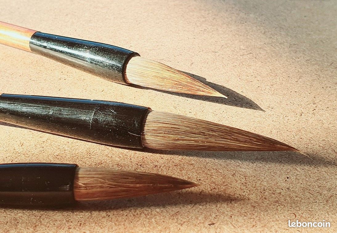 Pinceaux calligraphie encre de chine x 3 pièces (image 3)