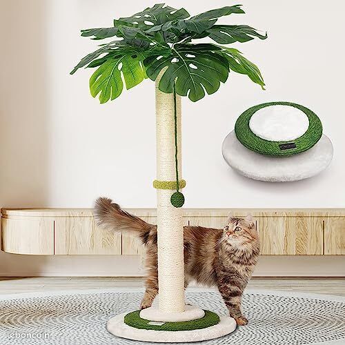 Griffoir pour Chats Arbre à griffer pour Chat avec Balle Suspendue et Poteau (image 1)