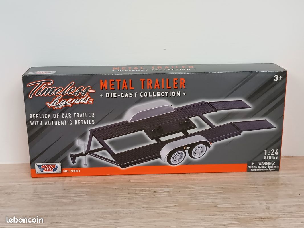 Remorque Porte-véhicules MOTORMAX – Échelle 1/18, Métal, Modèle MOM76009, Miniature