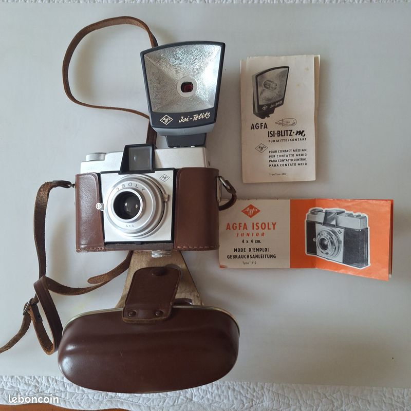 Appareil photo années 30 Agfa box avec étui et pellicule