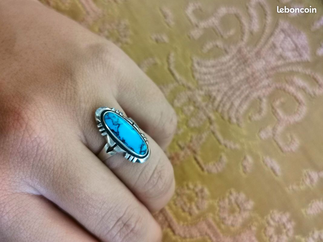 Bague Ancienne En Argent Sterling 925 - Taille 52 - Occasion