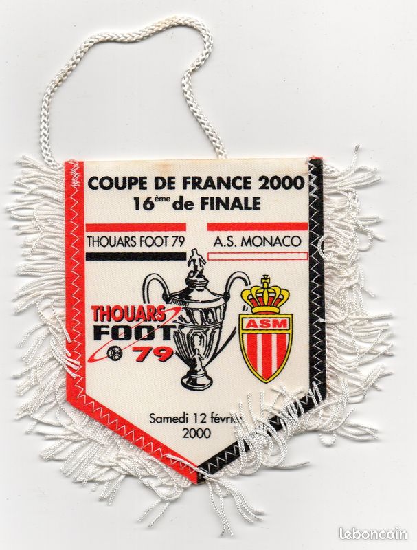Fanion AS Monaco – 1/2 Finale Coupe De France 1990/1991 Contre Gueugnon