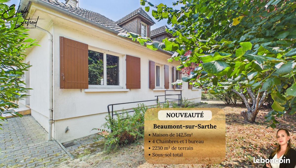 Maison 8 pièces 142 m² · à Beaumont-sur-Sarthe · 142 m² · 186 500 €