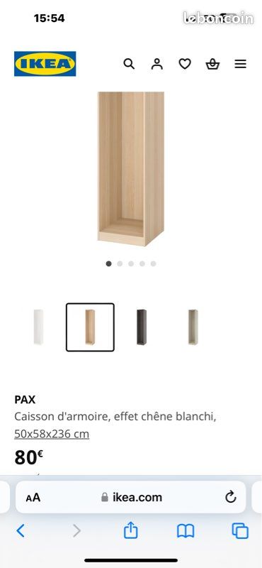 Dressing d angle pax ikea couleur chêne (image 7)