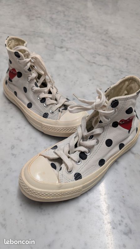 Sneakers Converse Noir Rouge Blanche CDG Play X Converse Converse