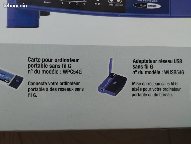 LINKSYS BY CISCO WAG54GS Modem Routeur ADSL Sans Avec Speedbooster EUR 18,00 - FR