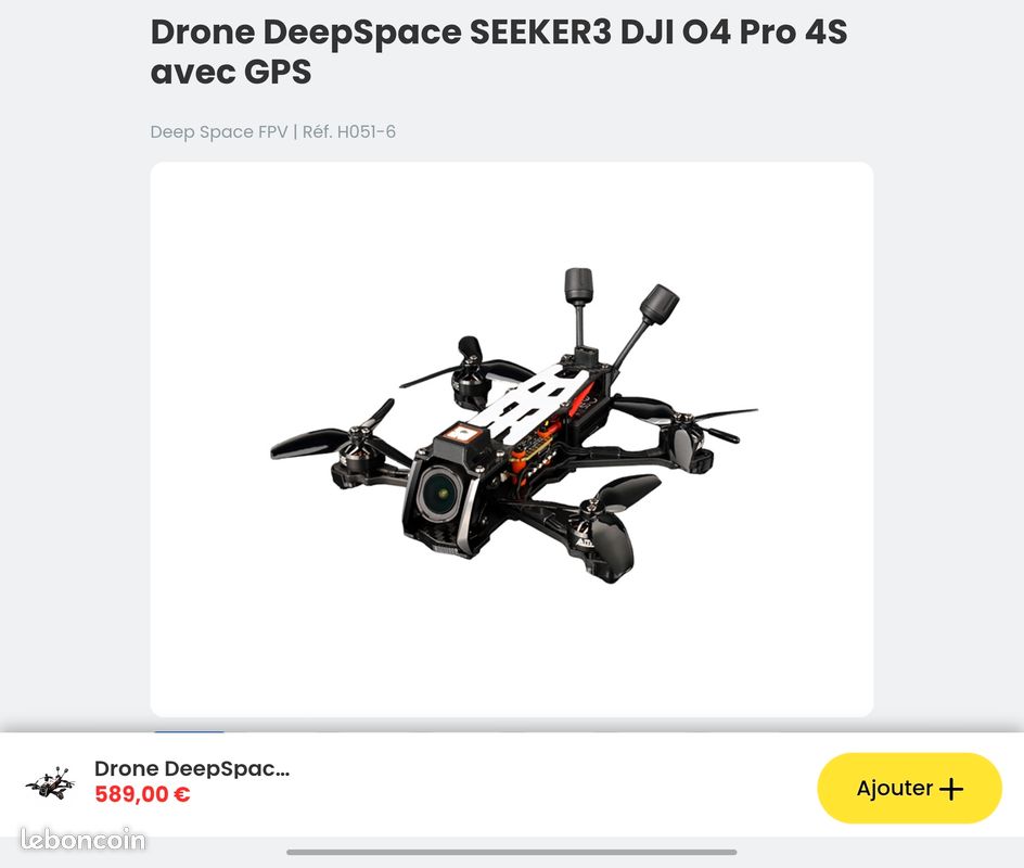 [NEUF] Lot FPV Drone DeepSpace Seeker 3 DJI O4 Pro + 9 LiPo + Hélices (image 2)