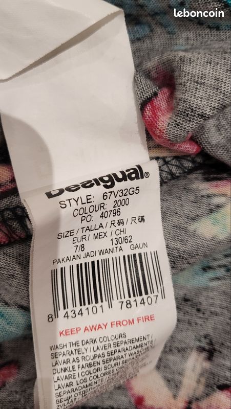 adorable robe été rouge DESIGUAL taille 13 14 ans EXCELLENT