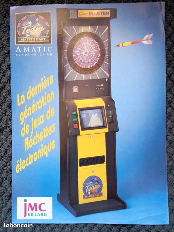 Jeu de fléchette avec armoire et 6 fléchettes, Cible en sisal de fléchettes 45cm, Marron
