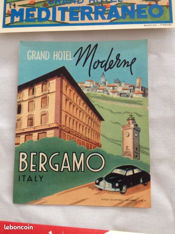 Étiquette De Bagage Vintage – Hôtel Excelsior, Sienne, Italie – Originale