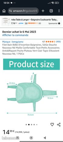 Filet Hamac Siège De Bain Bébé - Maille Respirante Antidérapante Vert Clair - Support Ergonomique 0-18 Mois Pour Baignoire