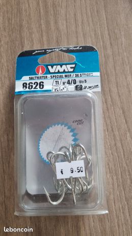 Hameçons Triples VMC 8626 CB N°4 - Boîte De 10 - Neufs
