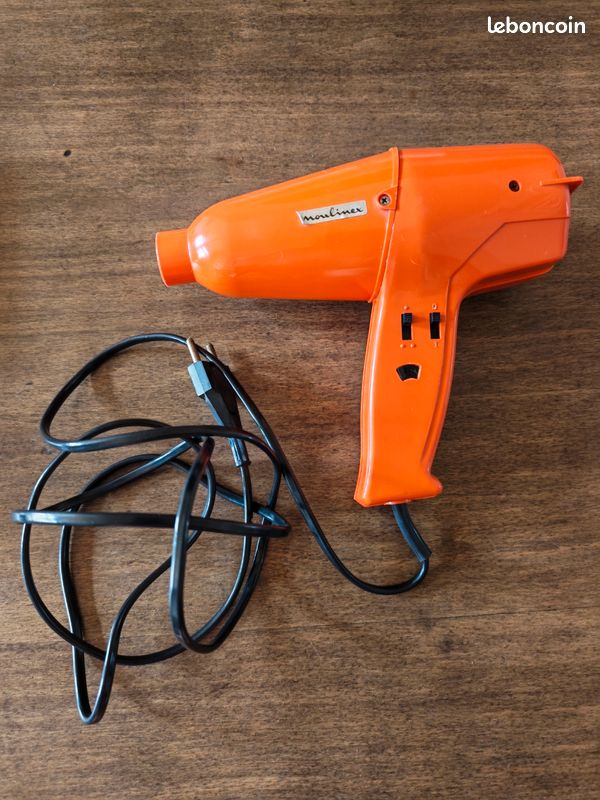 Sèche-cheveux vintage Moulinex orange 400 W – Années 70 – Fonctionne (image 1)