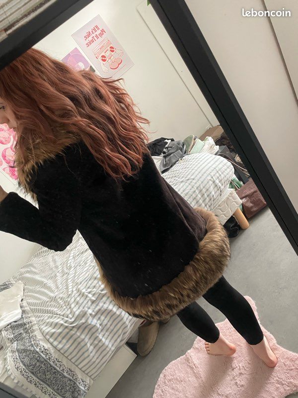 Mules Sonia Rykiel Vintage à Talon Kitten - Fourrure Zébrée Marron, Cuir - Taille 39, Bon état Avec Traces Sous Semelle