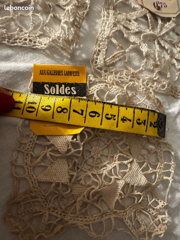 Rare lot de 10 motifs carrés anciens en dentelle – Échantillons Jeanne Hallée – Belle Époque (image 9)