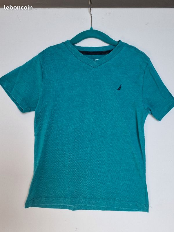 Tee-shirt vert émeraude Nautica 7 ans (image 1)