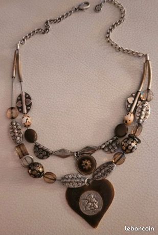 Grand Pendentif GAS Années 1990 - Bijou Vintage Rétro - Occasion