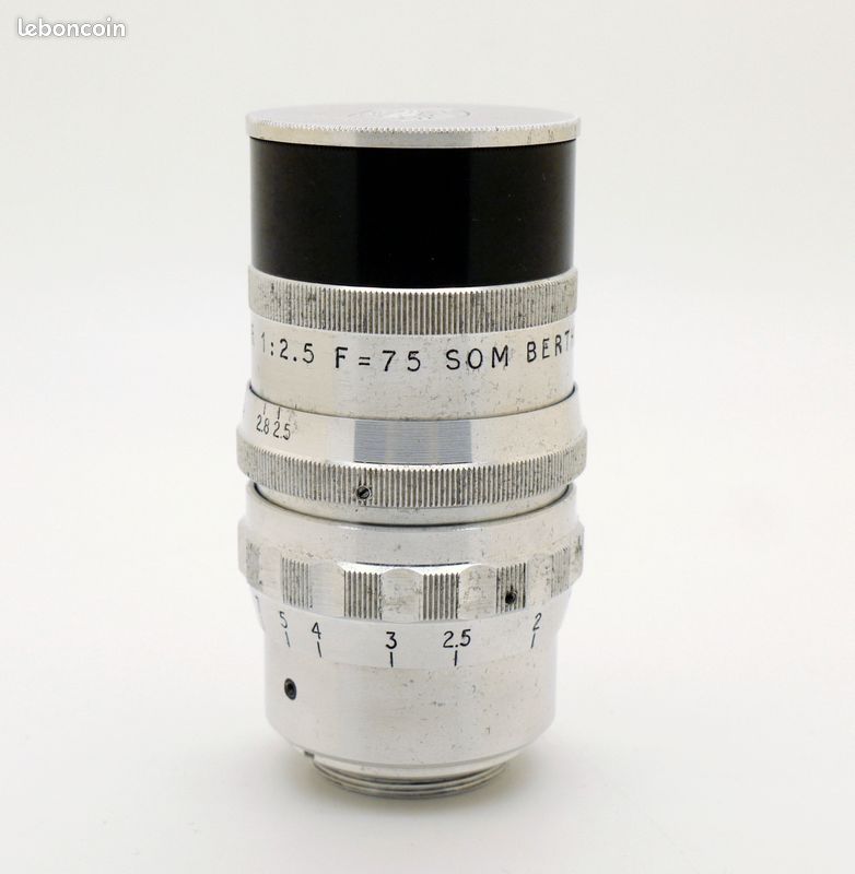 Objectif De Cinéma SOM Berthiot Télécinor – 75mm F/2.5 – Monture C – 16mm/9,5mm