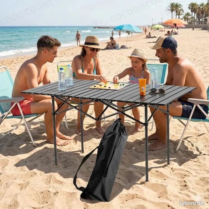Table Pliante Aluminium TecTake Pour Camping, Jardin Ou Barbecue (blanc)