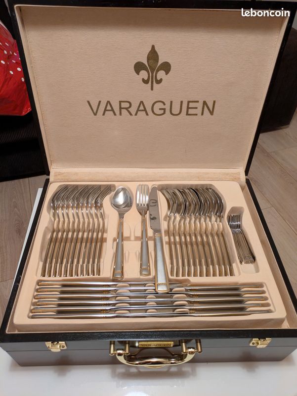 Ménagère Veraguen En Acier Et Or – Couverts Dorés, D'occasion