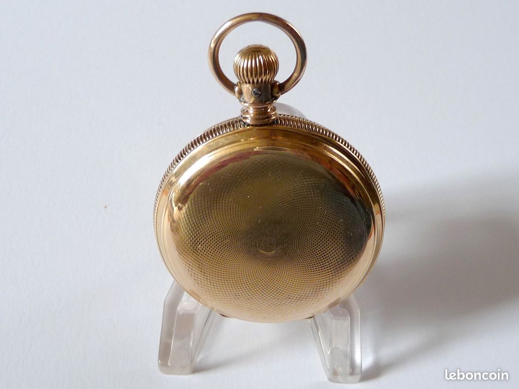 Montre De Poche Ancienne Illinois Mécanique - Cadran Blanc, Plaquée Or, En état De Marche