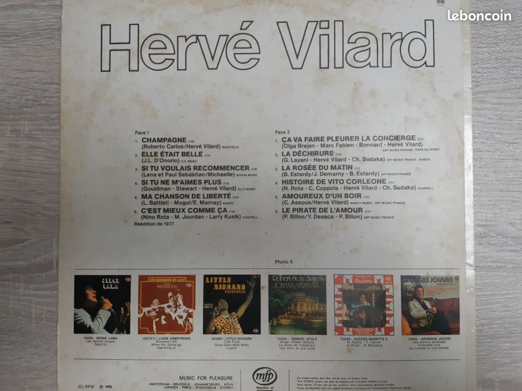 Vinyle Hervé Vilard (image 2)