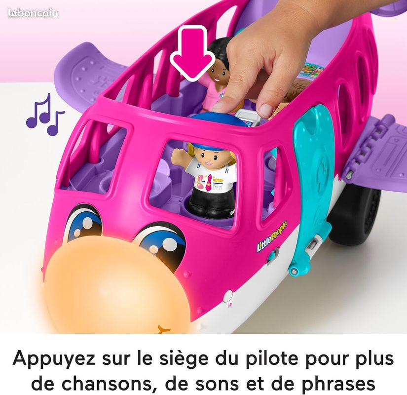 Fisher-Price Petit Avion De Rêve Barbie Présenté par Little People avec 1 Avion, 1 Barbie, 1 Ken, 1 (image 5)