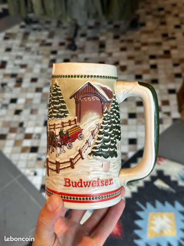 Chope Budweiser Holiday Stein édition limitée 1984 (image 1)
