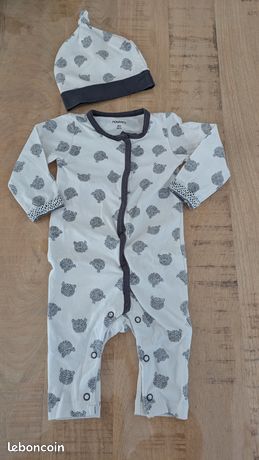 Combinaison coton bio Noukies 4-6 mois avec bonnet Vêtements bébé - Main Image