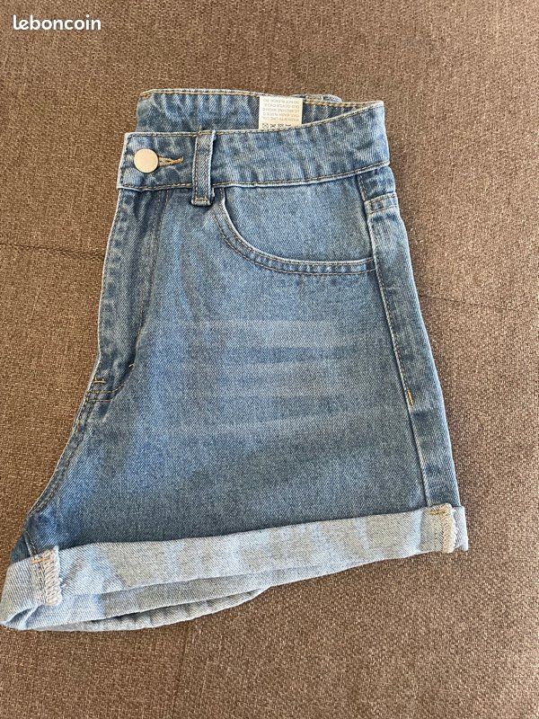 Short jean bleu ciel, neuf (image 3)