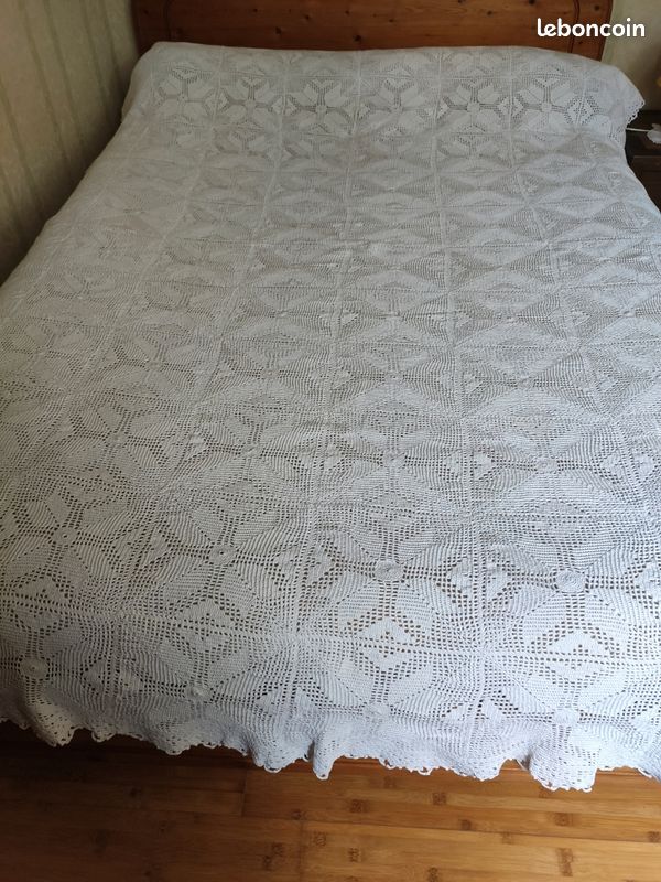 BMIDRUT - Nappes en dentelle au crochet en coton blanc - Napperons vintage rectangulaires - Pour table - Couvre-table
